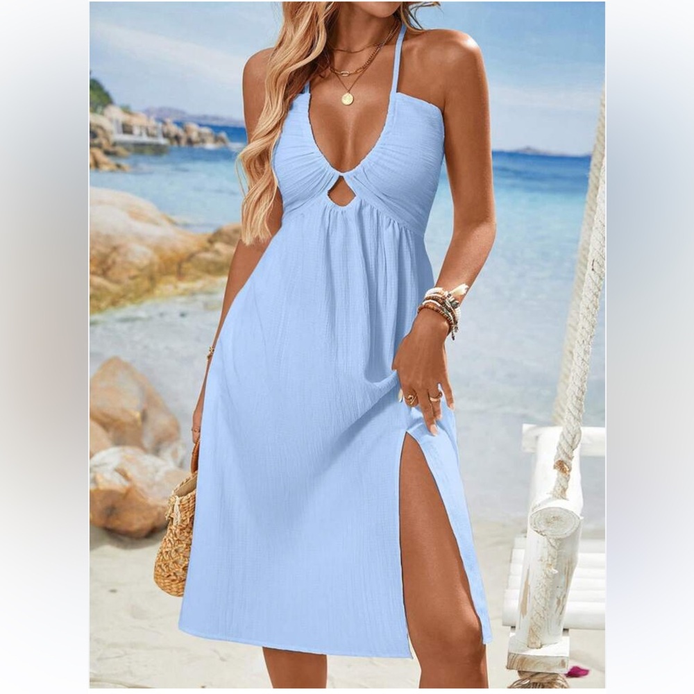 NWOT SHEIN Sky Blue Midi Dress ladies medium